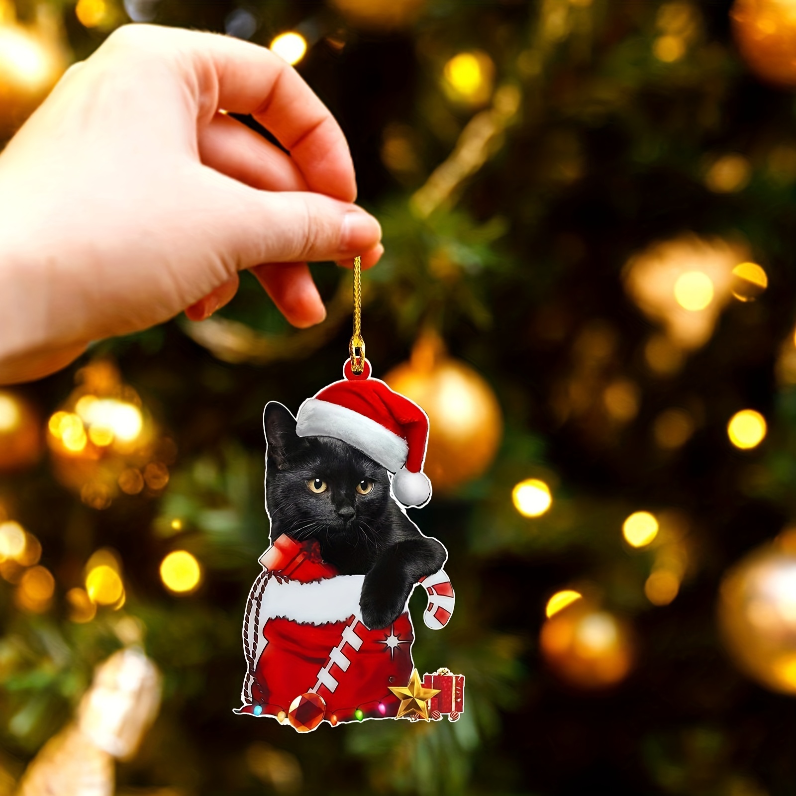 T Black Cat Hanging Decor Christmas Ornament Christmas Party - Temu