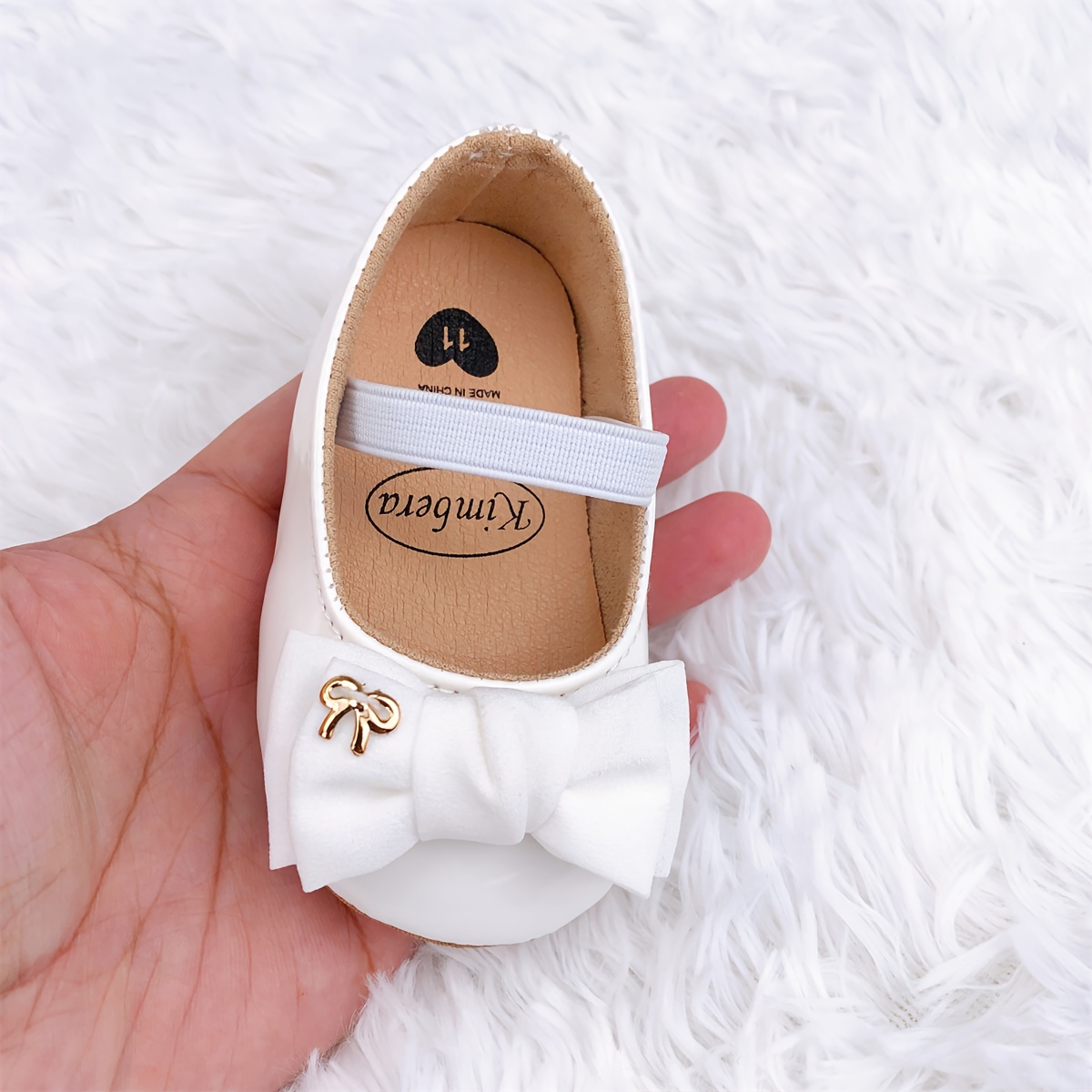 Trendy Elegant Bowknot Mary Jane Shoes For Baby Girls, Comfortable Lightweight Non Slip Soft Flat Sole Shoes For Indoor Outdoor Party, Spring And Autumn
