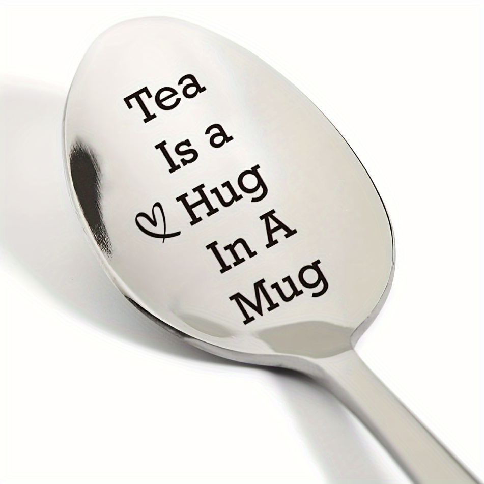 TEMU [popular ] 1pc "tea Is " Engraved Stainless Steel Spoon - Ideal Romantic Gift For , Husbands, Wives, , Girlfriends For Birthdays, Christmas,