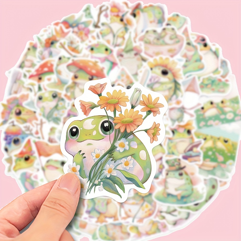 Frog Stickers Roll Cute Aesthetic Vinyl Stickers For Laptop - Temu Germany
