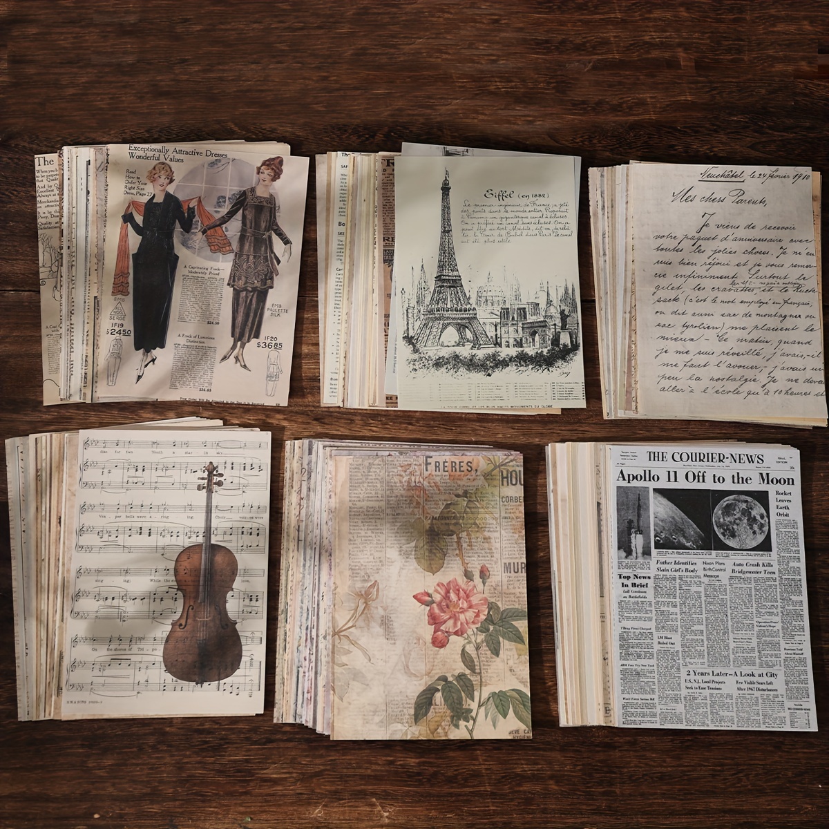 Scrapbook Paper Vintage Scrapbooking Supplies Kit Decoupage - Temu