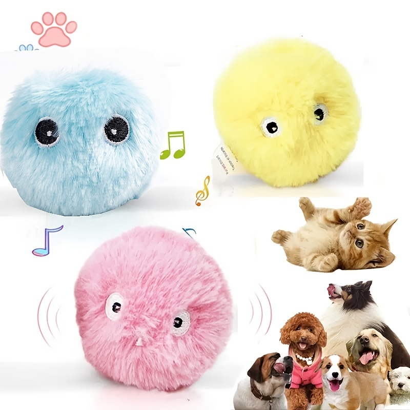 Interactive Soft Ball Cat Training Toy with Squeaky Sound