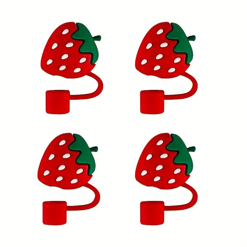 Reusable Strawberry Shape Straw Covers, Straw Tip Covers, Reusable Drinking  Straw Tips Lids Straw Toppers Straw Plug For Straws - Temu