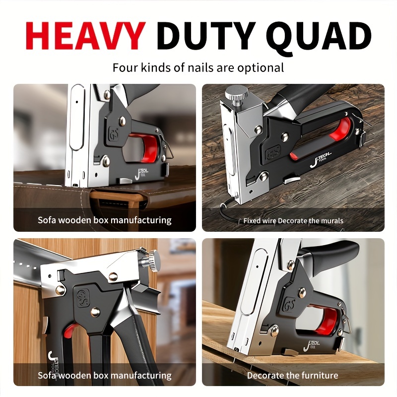 3 IN 1 Heavy Duty Staple Gun For DIY Home Decoration Furniture Wood Frame  Stapler Multitool Manual Nail Gun Dropshipping
