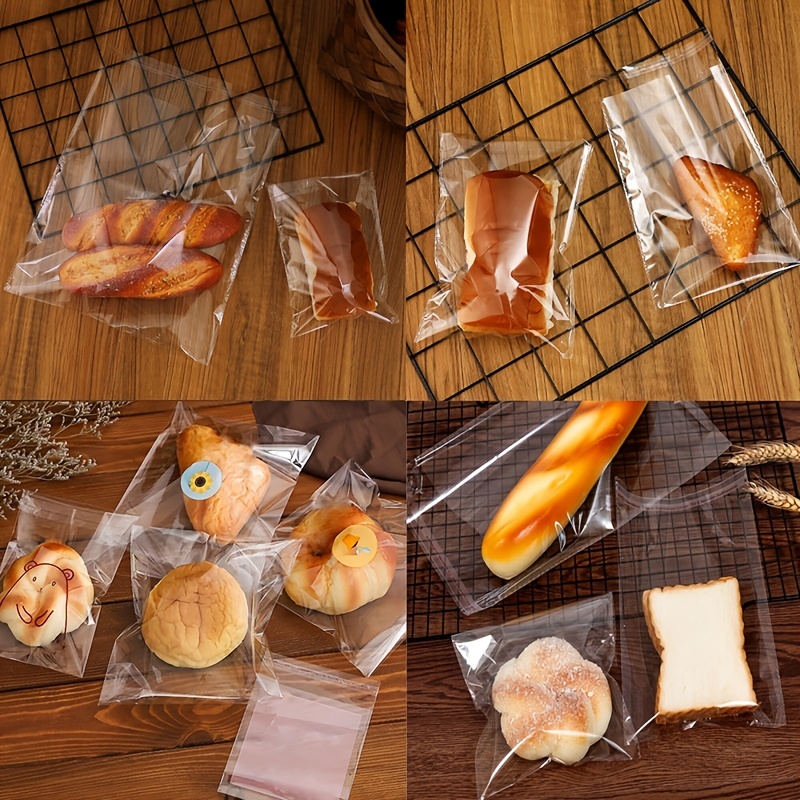 200 bolsas de celofán transparentes resellables de 4 x 12 pulgadas, bolsas  de celofán autoadhesivas para panadería, dulces, galletas, tarjetas