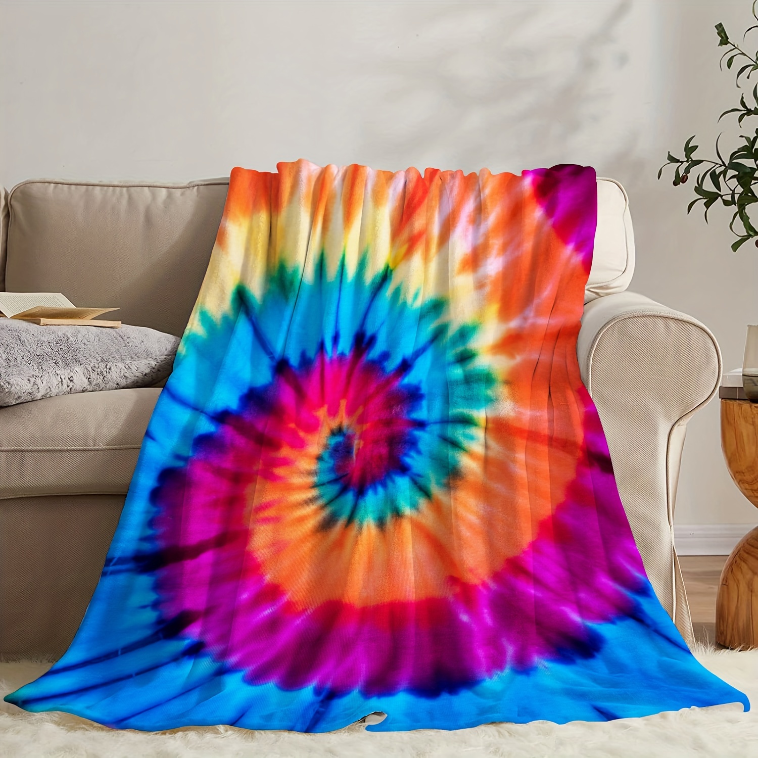 Bohemian Tie-Dye Throw Blanket