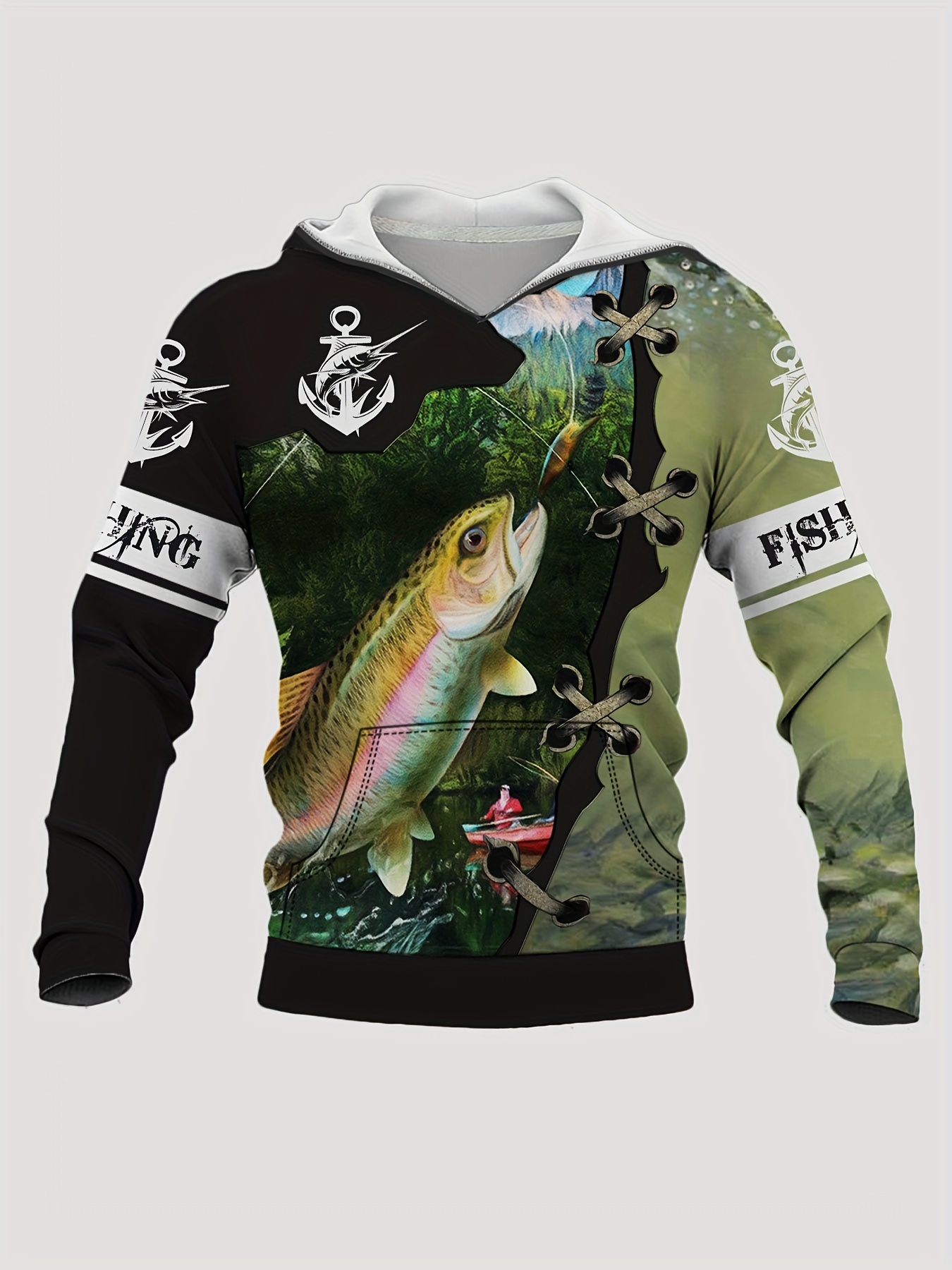 Fish 3d Print Hoodies Men Graphic Hoodie Comfy Loose Trendy - Temu