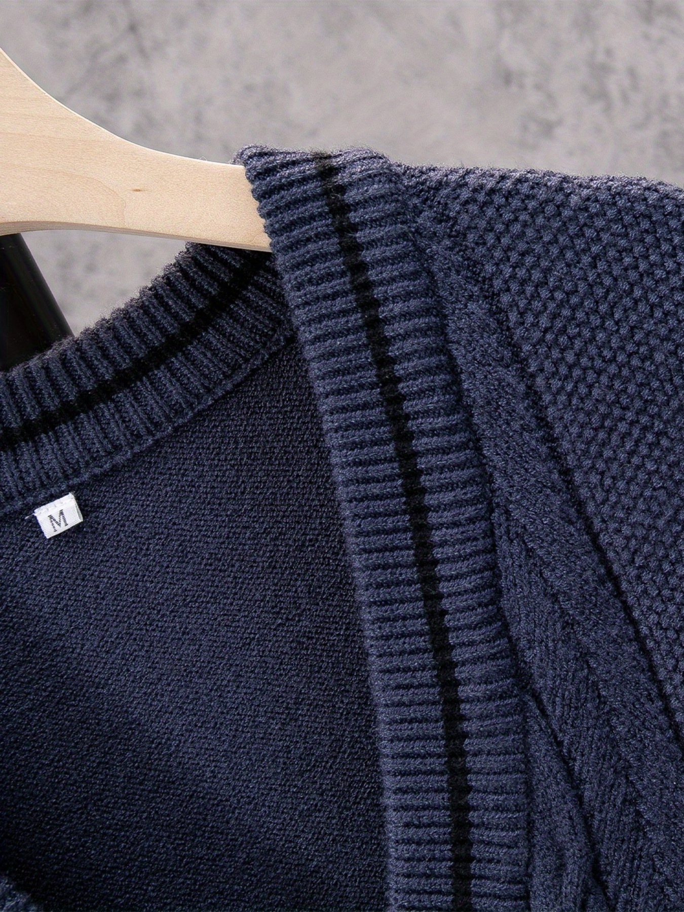 Suéter para hombre, sin mangas, cuello en V, suéter de punto para invierno,  color gris oscuro, talla XL, Gris-oscuro