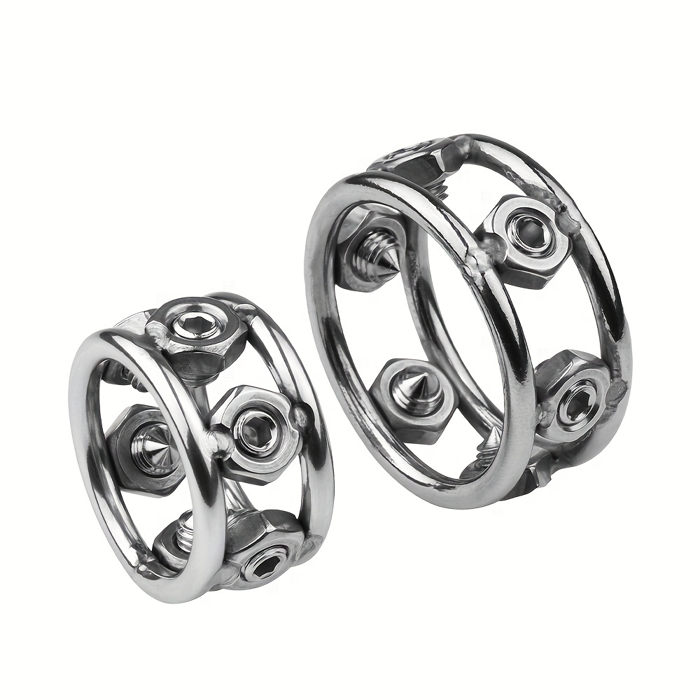 1pcs Metal Rivets Lock Ring Penis Bound The Cock Ring Mens Sex Toys - Mens Underwear and Sleepwear pic