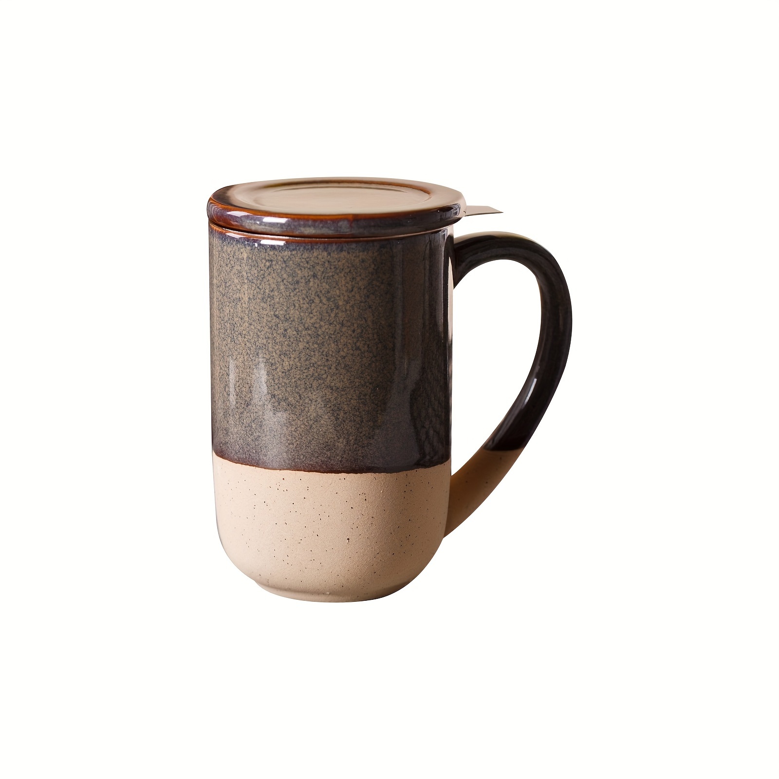 Taza de té de porcelana con infusor y tapa, taza de té con filtro y  posavasos, máquina de té de hojas sueltas, 16 onzas para