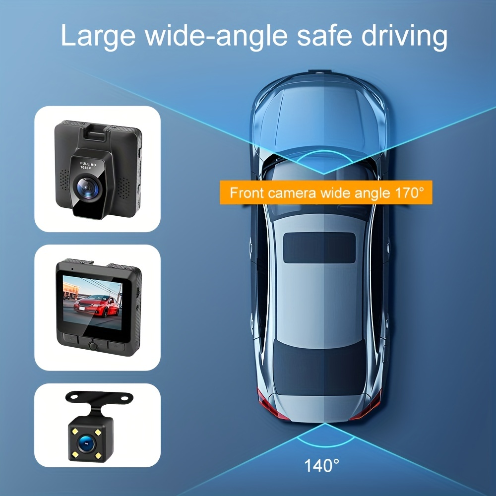 Safe Drive Dual Camera Car Dash Cam With Large Screen