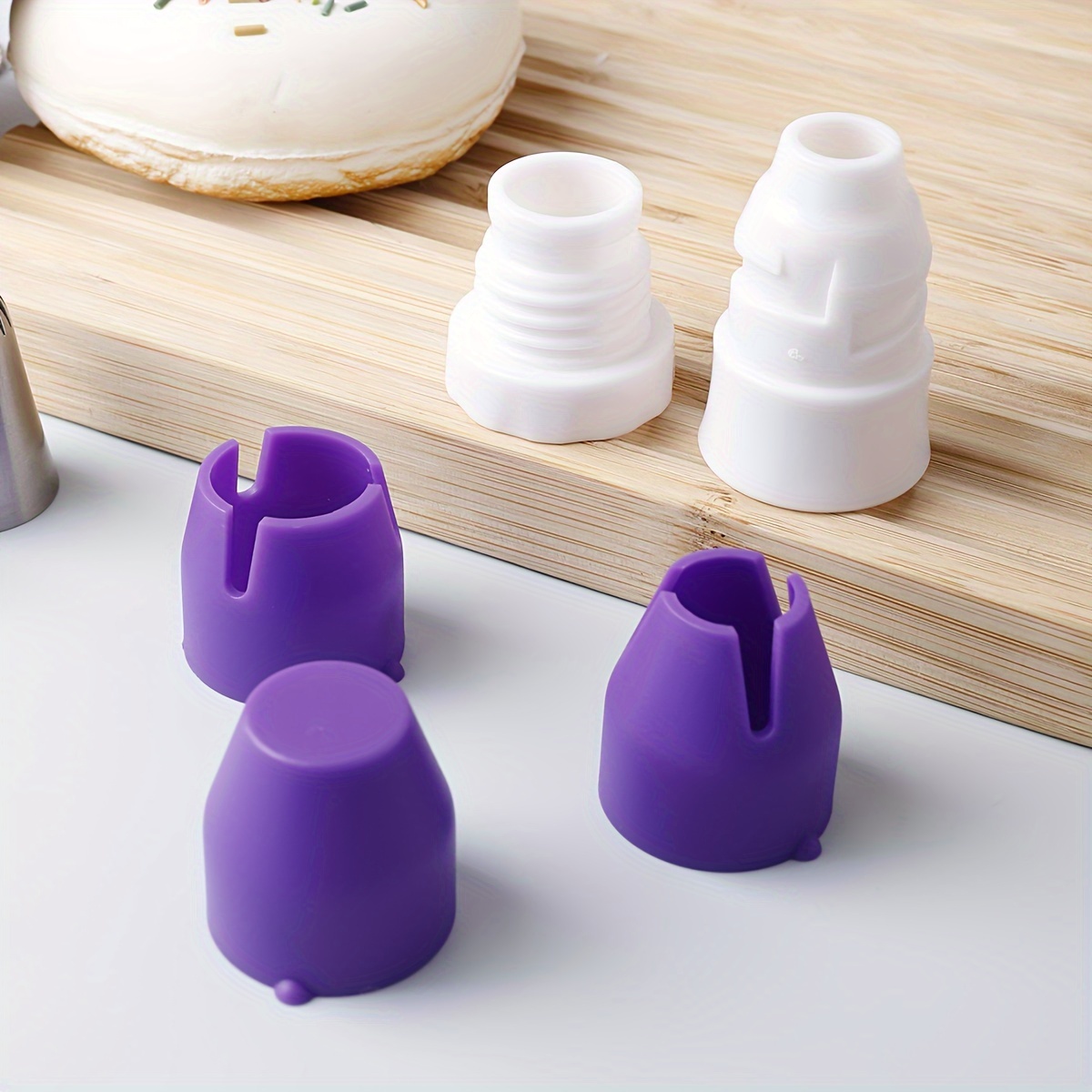 4pcs multi purpose converter piping nozzle cake cream cookie puff squeeze flower nozzle piping bag converter home kitchen bakery supplies details 9