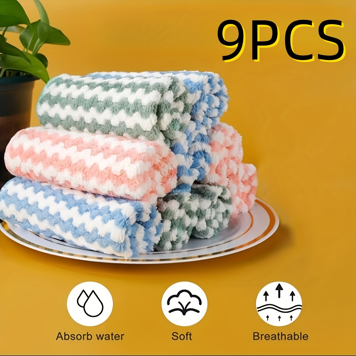 3pcs Kitchen Towels Cloths Microfiber Kitchen Cleaning Cloth Towel Super  Absorbing Square Towel Bar Rags Home Cleaning Supplies - AliExpress
