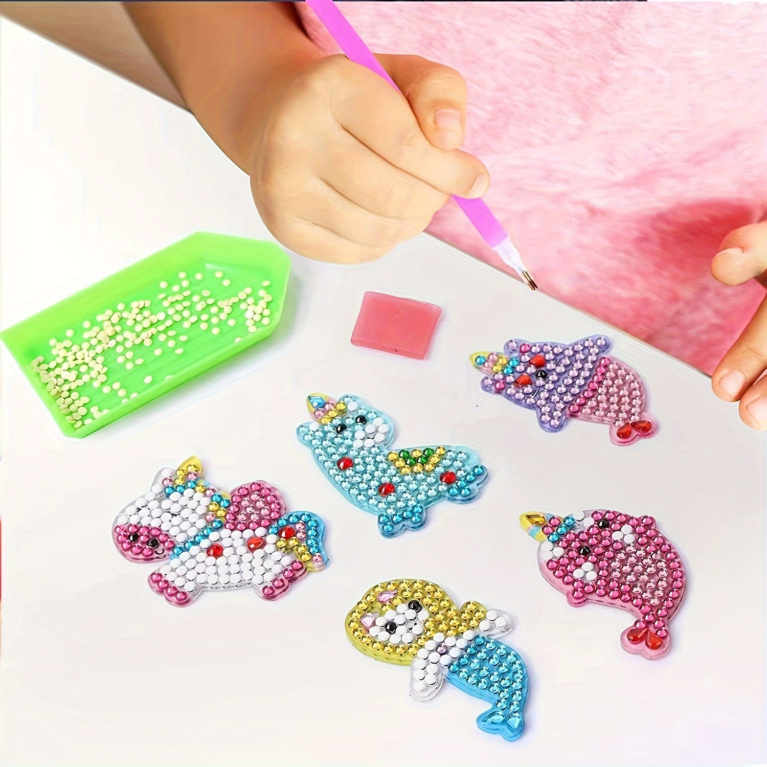 Gem Painting Kit- Make Your Own Keychains- Diamond Art Painting by Numbers  for Girls, Boys, Kids (Owl)