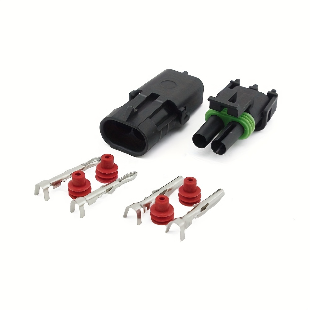 1 kits 2 pin way weatherpack waterproof connector for 20 14 awg wire harness 2 5mm series automotive electrical plugs with terminal pins sockets