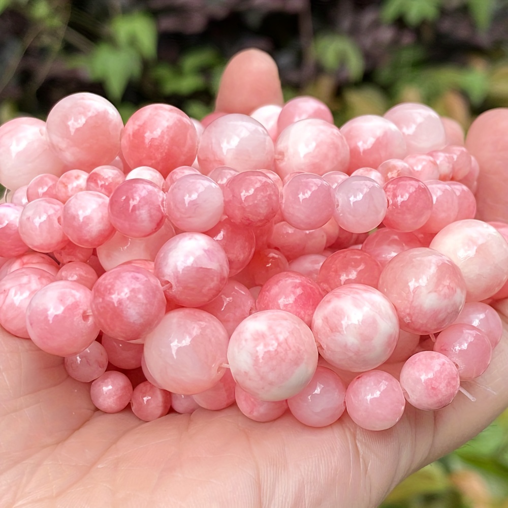 Natural Stone Beads Green Purple Persian Jade Round Loose - Temu