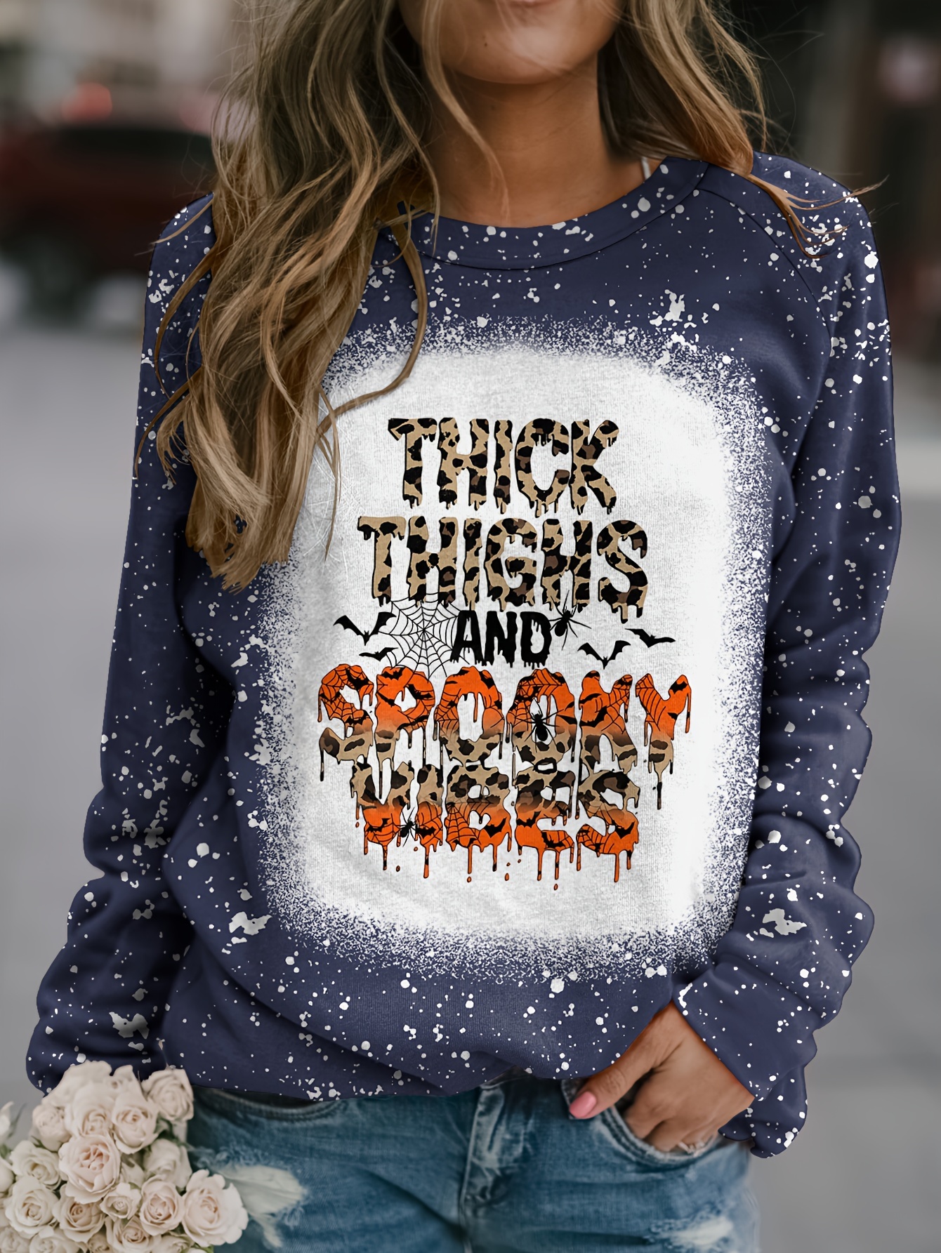 Sweat shirt Manches Longues Et Col Rond Pour Halloween V tement