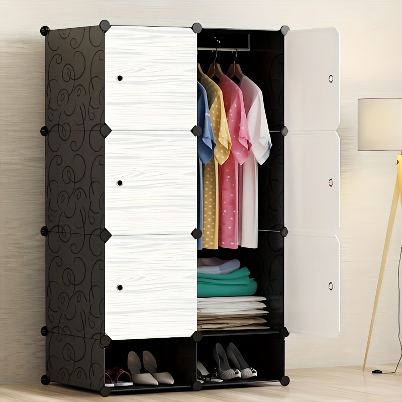 Hot selling 6 Cubes With Patterned door Plastic Closet Wardrobe