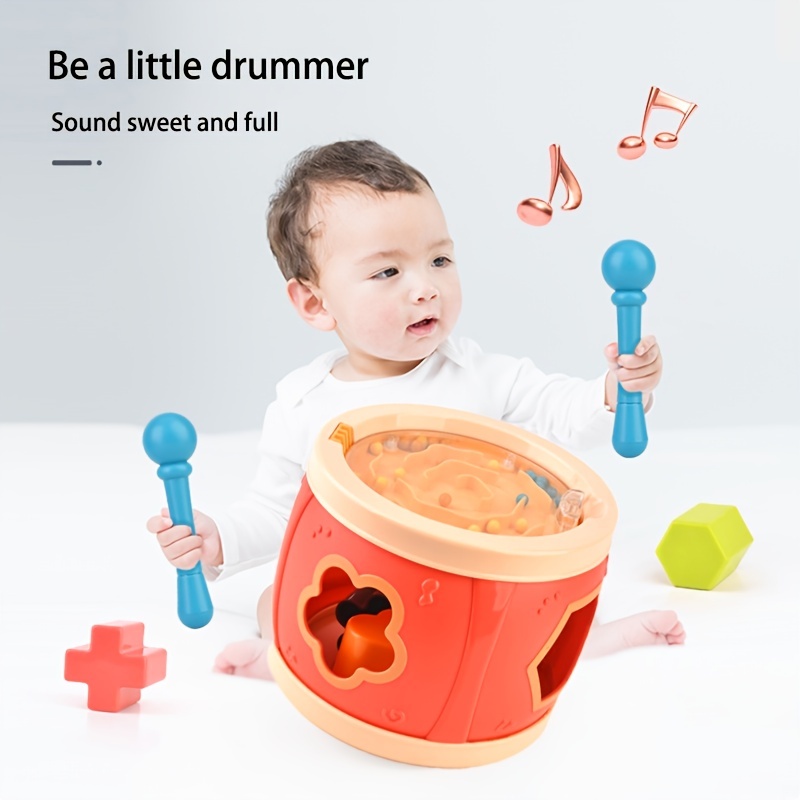 Tambour à 3 sons en bois pour enfant
