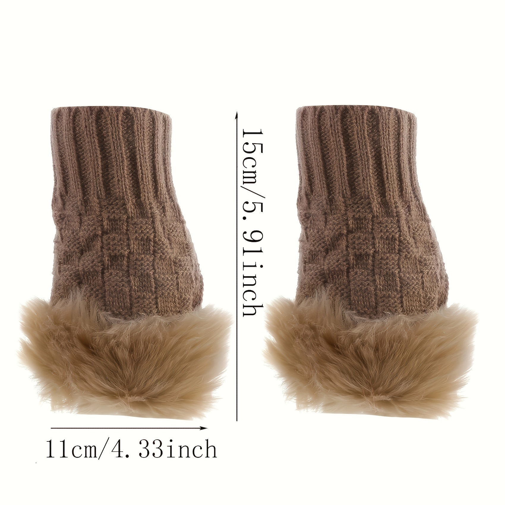 2pcs womens   fingerless gloves warm thick touchscreen compatible for autumn winter details 4