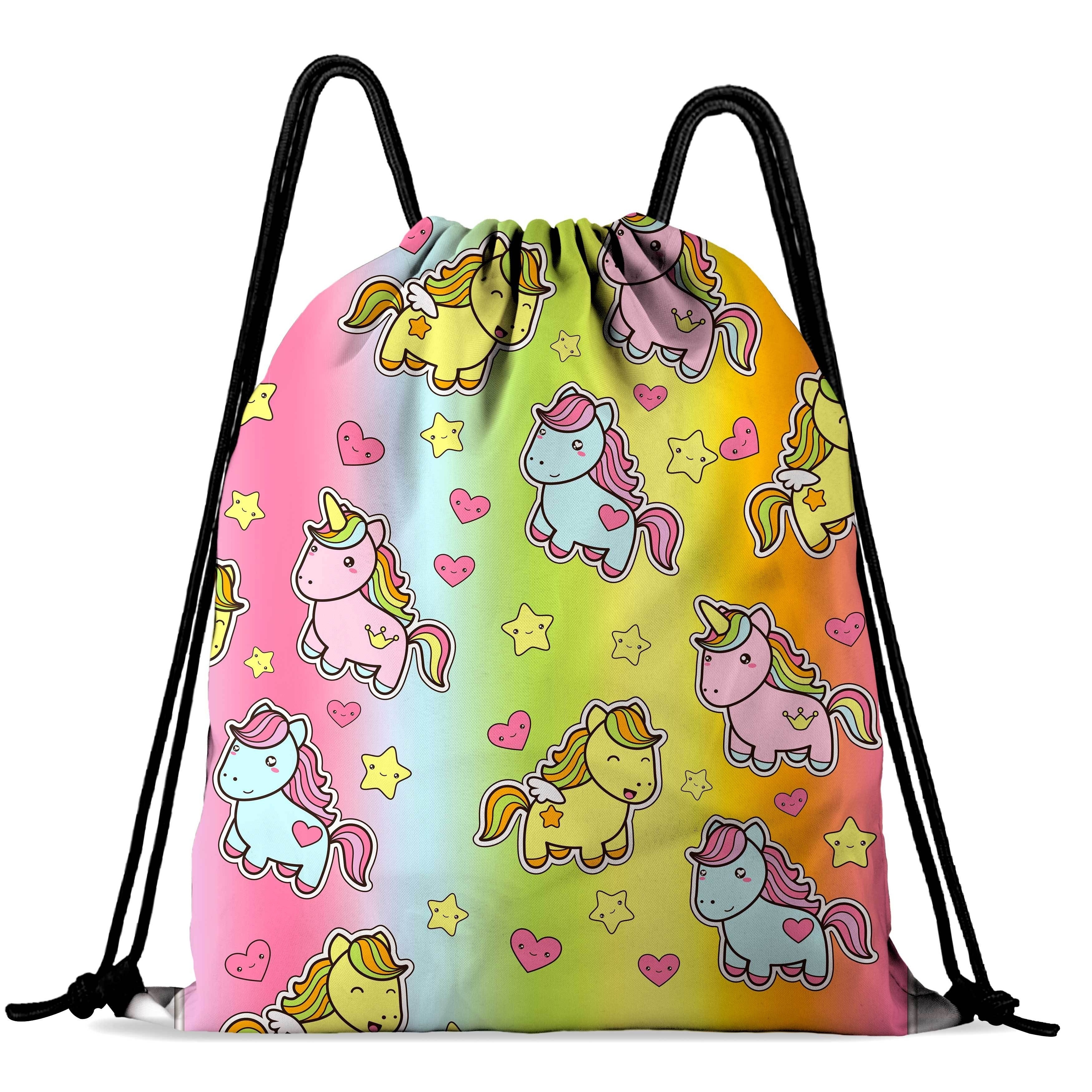 Unicorn Starry Sky Pattern Casual Travel Backpack With Rainbow