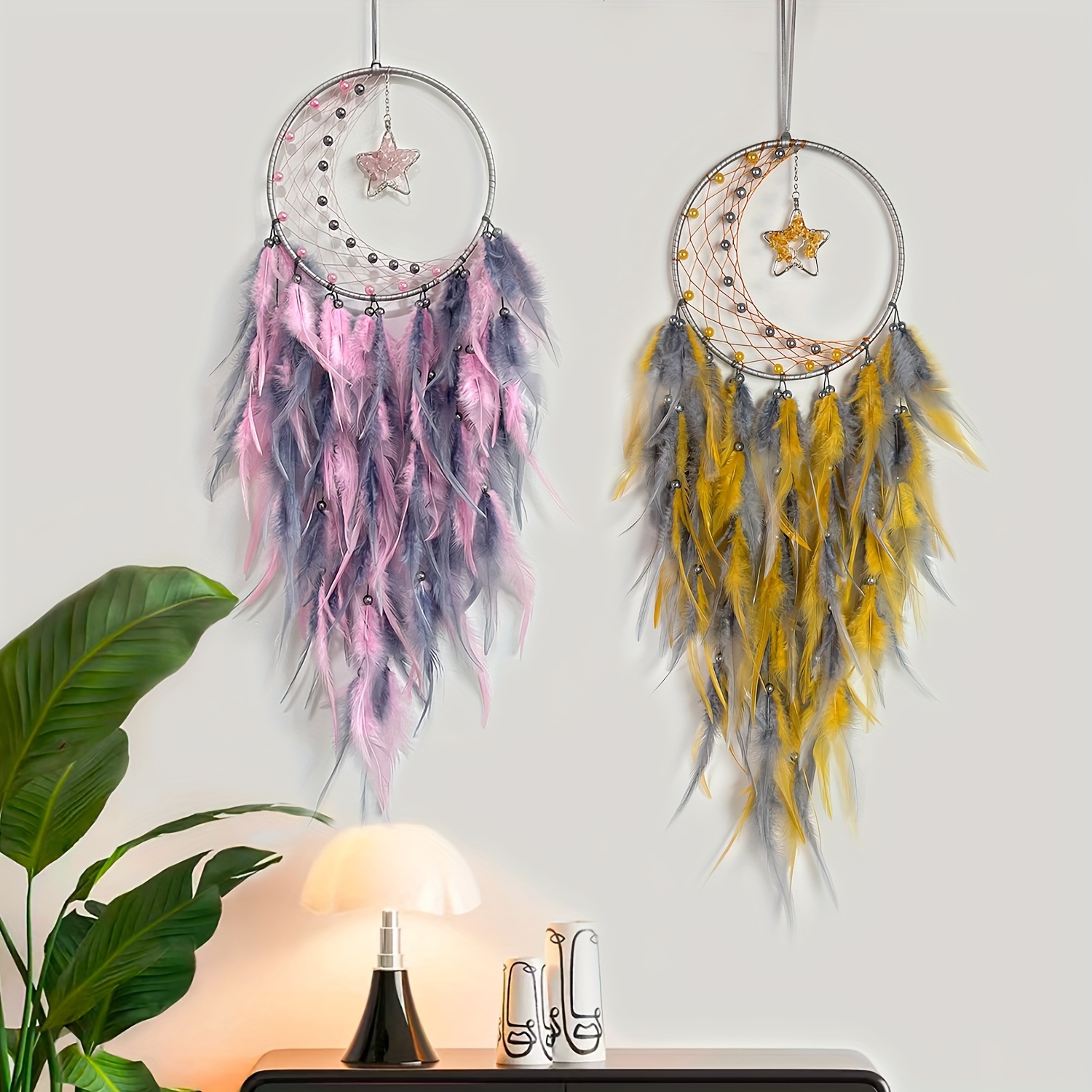 Pearls Dream Catcher - Feather - Alloy - White Hanging Decoration -  ApolloBox
