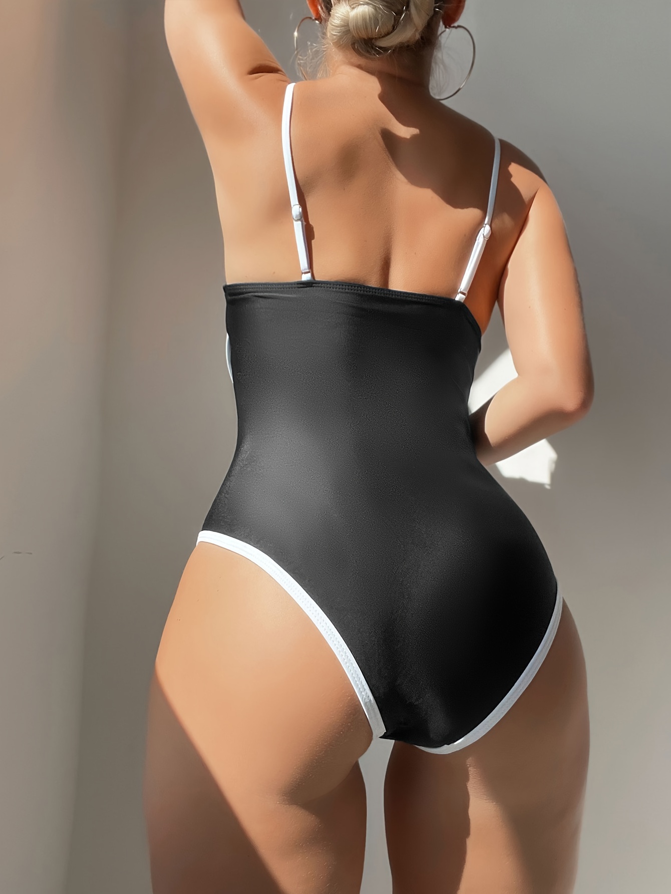 Color Block Swimsuit - Temu