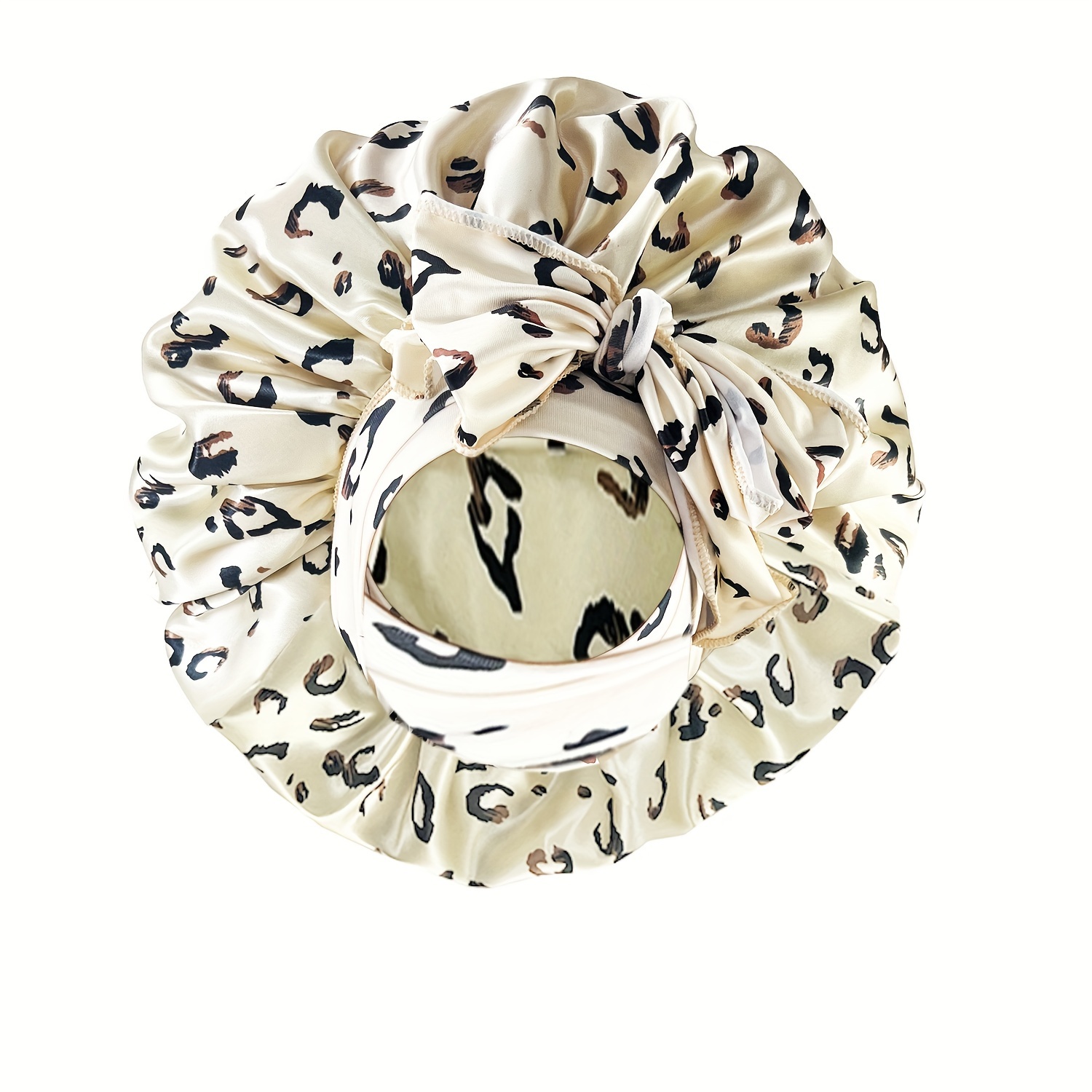 TEMU Large Satin Bonnet Night Sleeping Tie Band Bonnet Edge Wrap For Women Curly Braid Hair