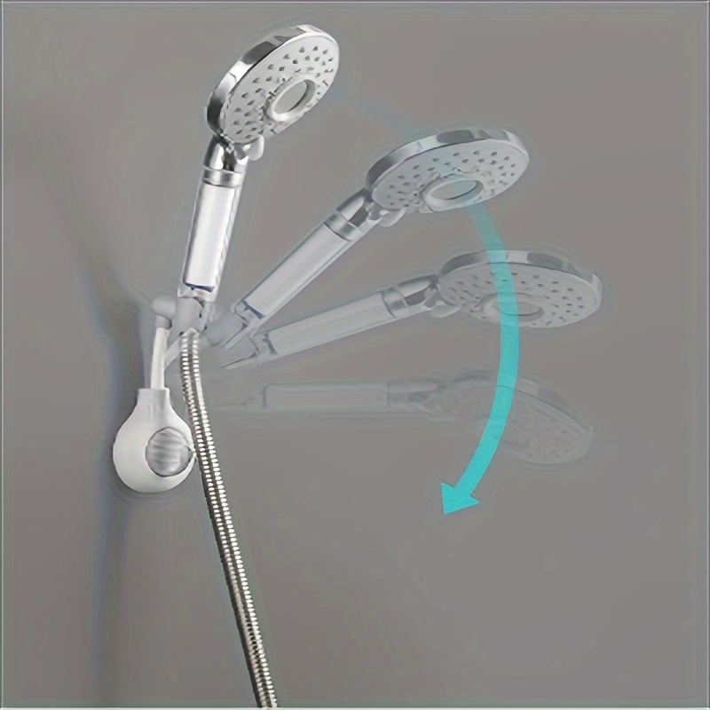 1pc Suction Cup Random Color Shower Head Holder, Light Grey Showerhead Rack  For Bathroom