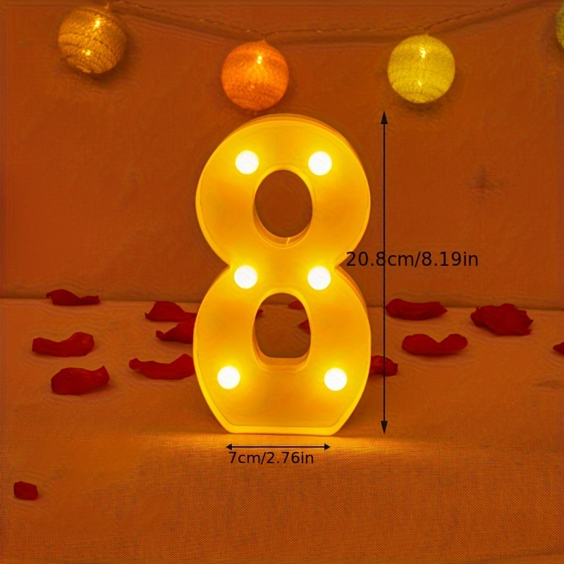 A z Golden Alphabet Letter Led Lights Diy Numbers Glowing - Temu