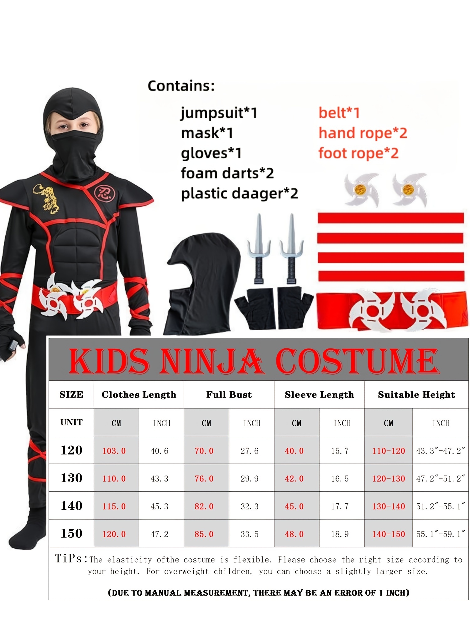 Disfraz Ninja Niños Disfraces Ninjas Disfraces Halloween - Temu Chile
