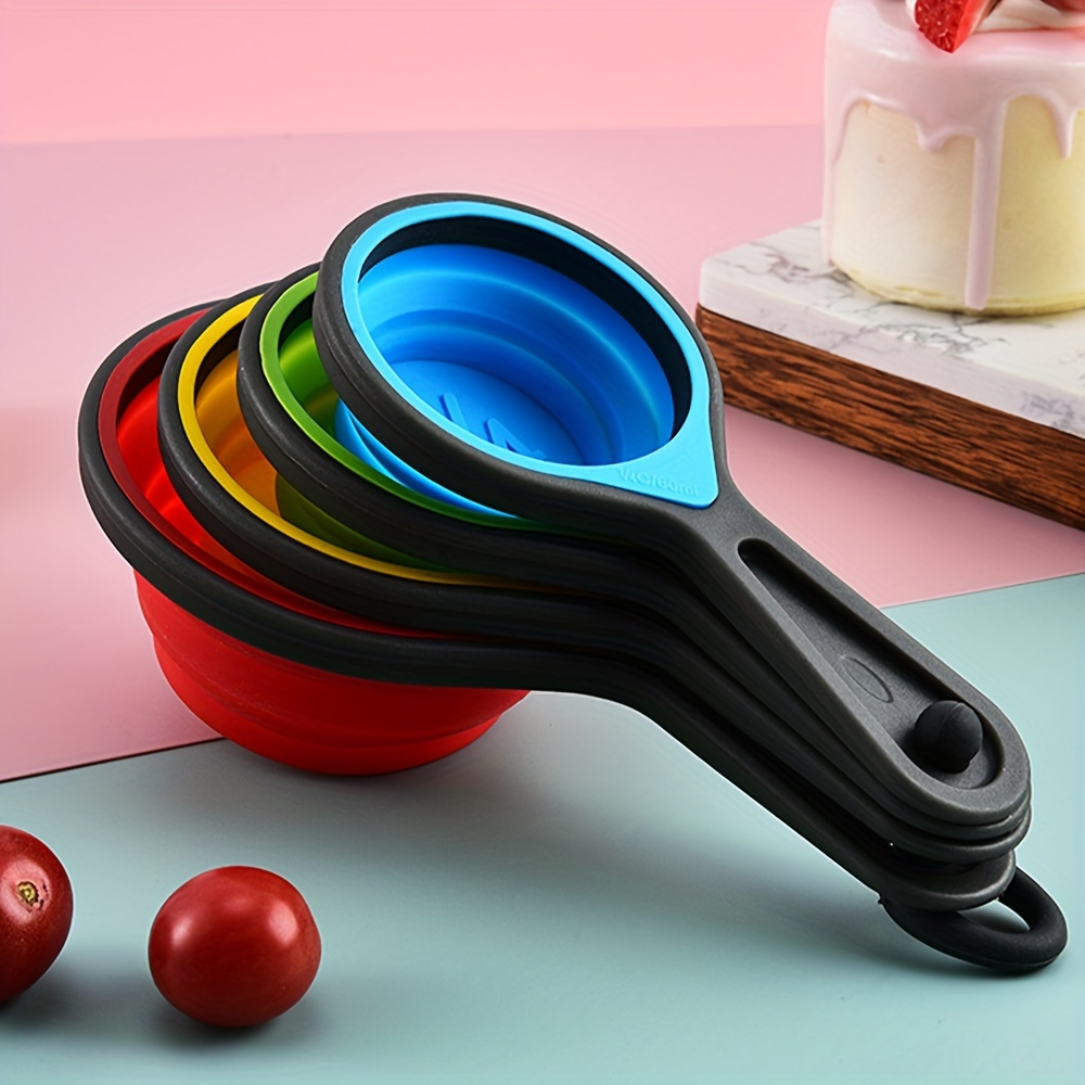 4PCS Collapsible Silicone Measuring Cups and Spoons set