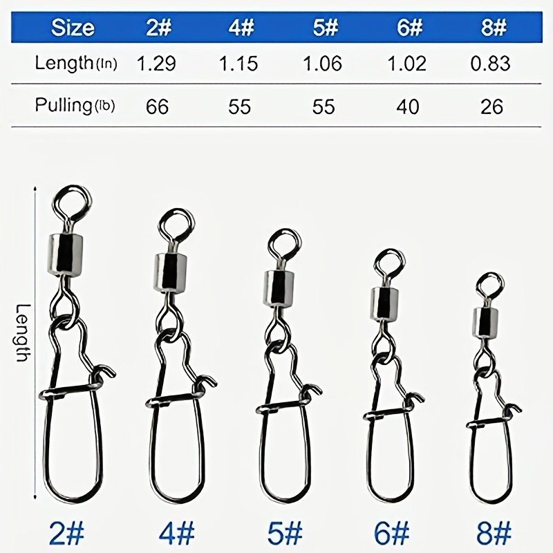 Fishing Swivel Snap Connector Rolling Ball Bearing Snap Swivels