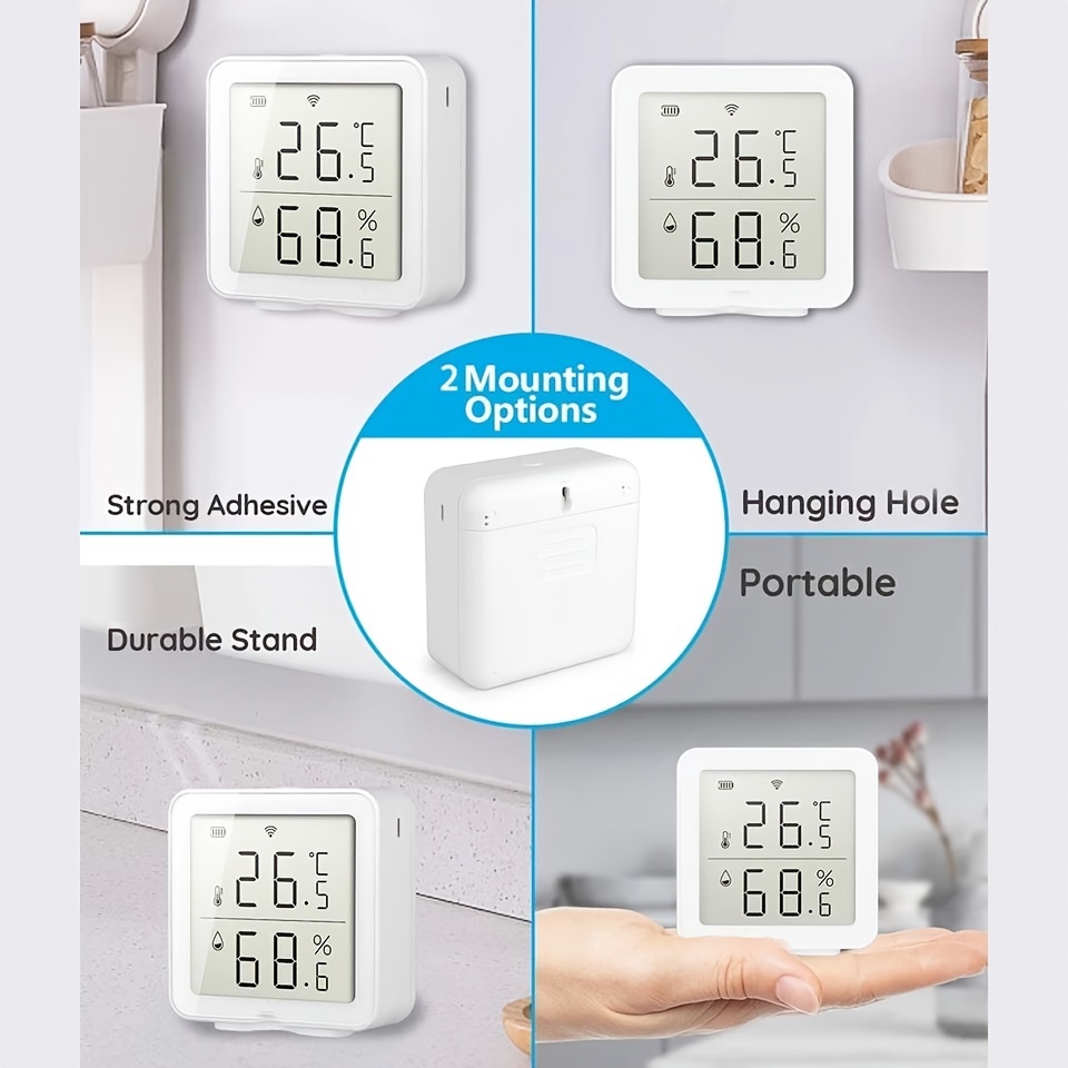 Geevorks Thermomètre Hygromètre Interieur Connecté WiFi Smart Temperature  Humidity Sensor Compatible with Alexa Super Longue Portée de 230 ft