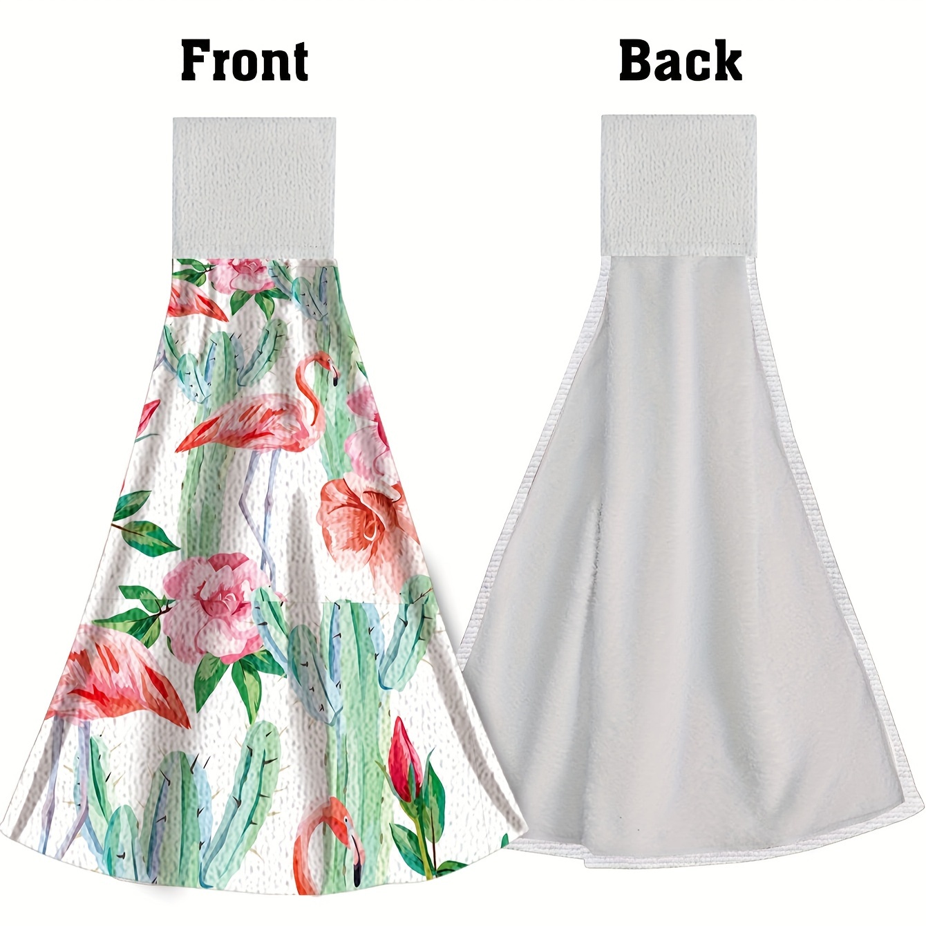 2pcs Kitchen Bathroom Washroom Hanging Tie Hand Towels,Hanging Towel For  Wiping Hands,Highly Absorbent & Quick Drying Dish Towels,Super Absorbent  and Lint Free Towels For bathroom,Washroom Hand Towels,The Flamingo Series