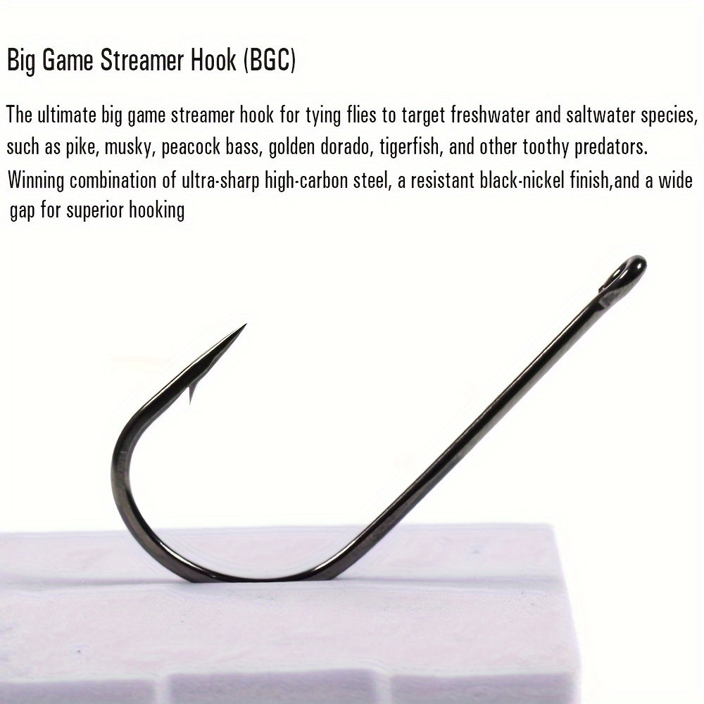 Big Game Streamer Hook Short Shank Wide Mouth Aberdeen Hook - Temu