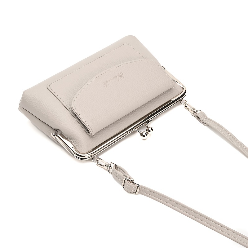 Calvin Klein Women's Lock Leather Shoulder Lock Small Crossbody