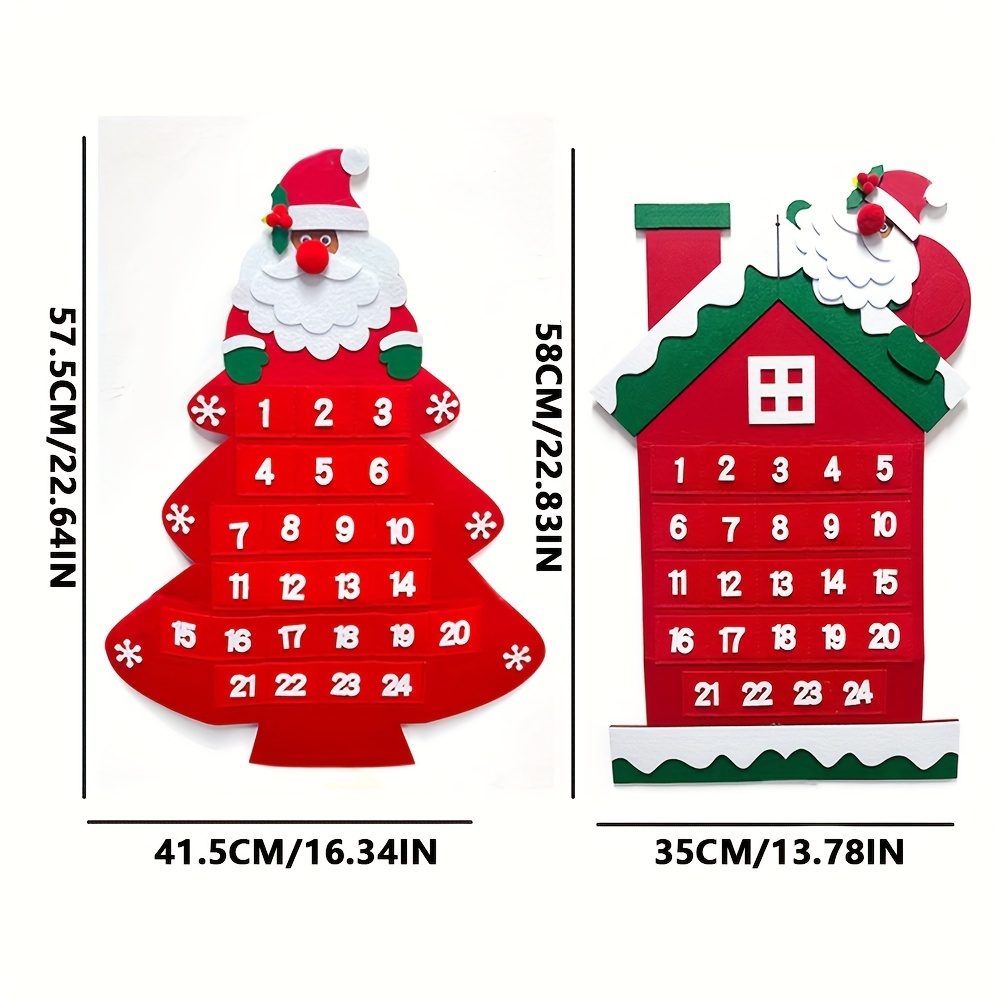 Christmas Countdown Calendar Pendant, Cartoon Old Man House Non-woven  Christmas Tree Felt Calendar, Wall Calendar - Temu