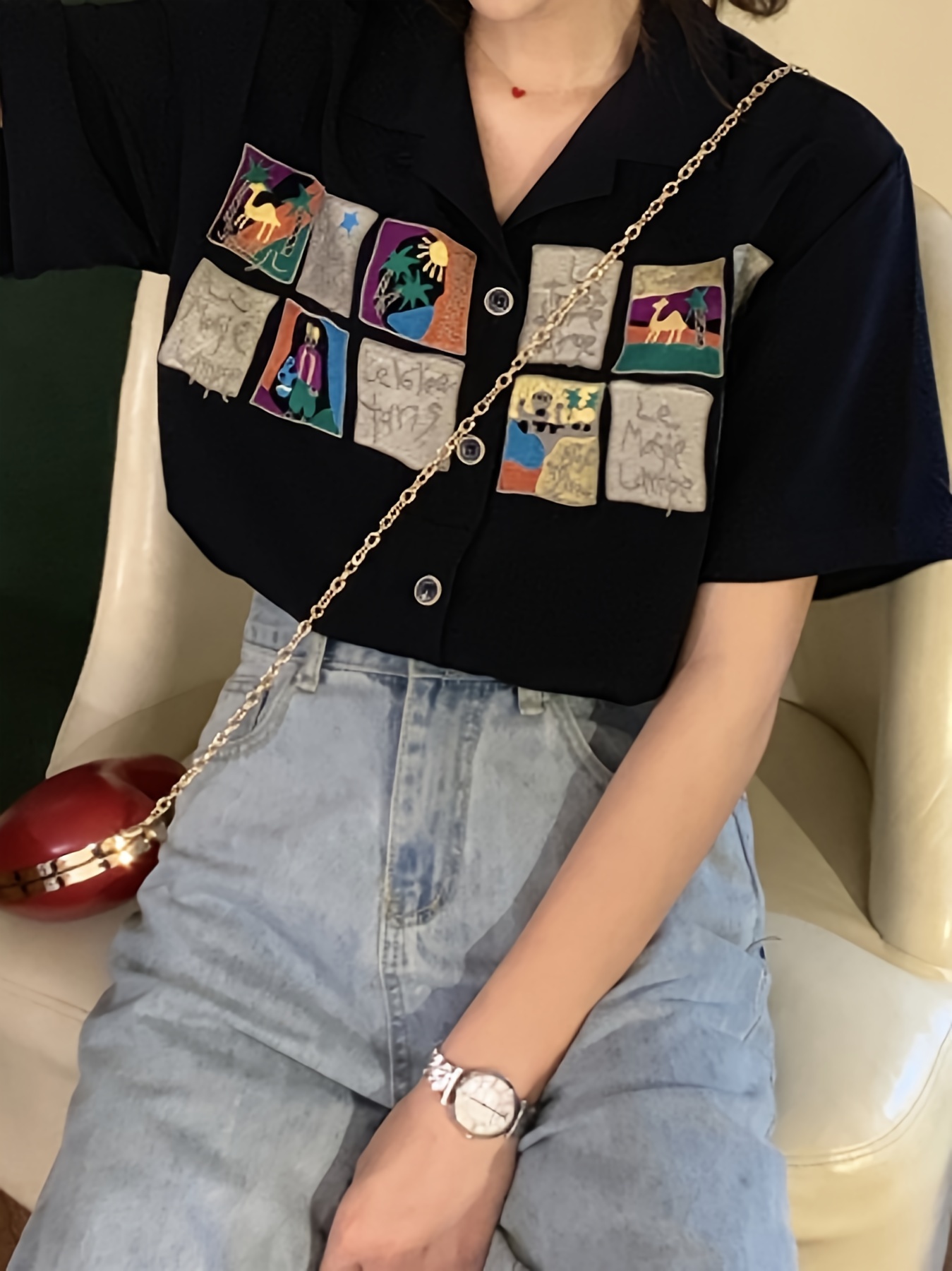 camisa corta manga corta estilo vintage mujeres Temu Guatemala