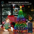 luz de de navidad led inteligente de 7 pies, animado de varios colores con 400 leds, control remoto y de aplicación, sincronización de , 12 , uso interior/exterior, impermeable, micrófono incorporado, alimentación de 110v-130v, enchufe de . uu., inalámbrico, pilas de botón no recargables
