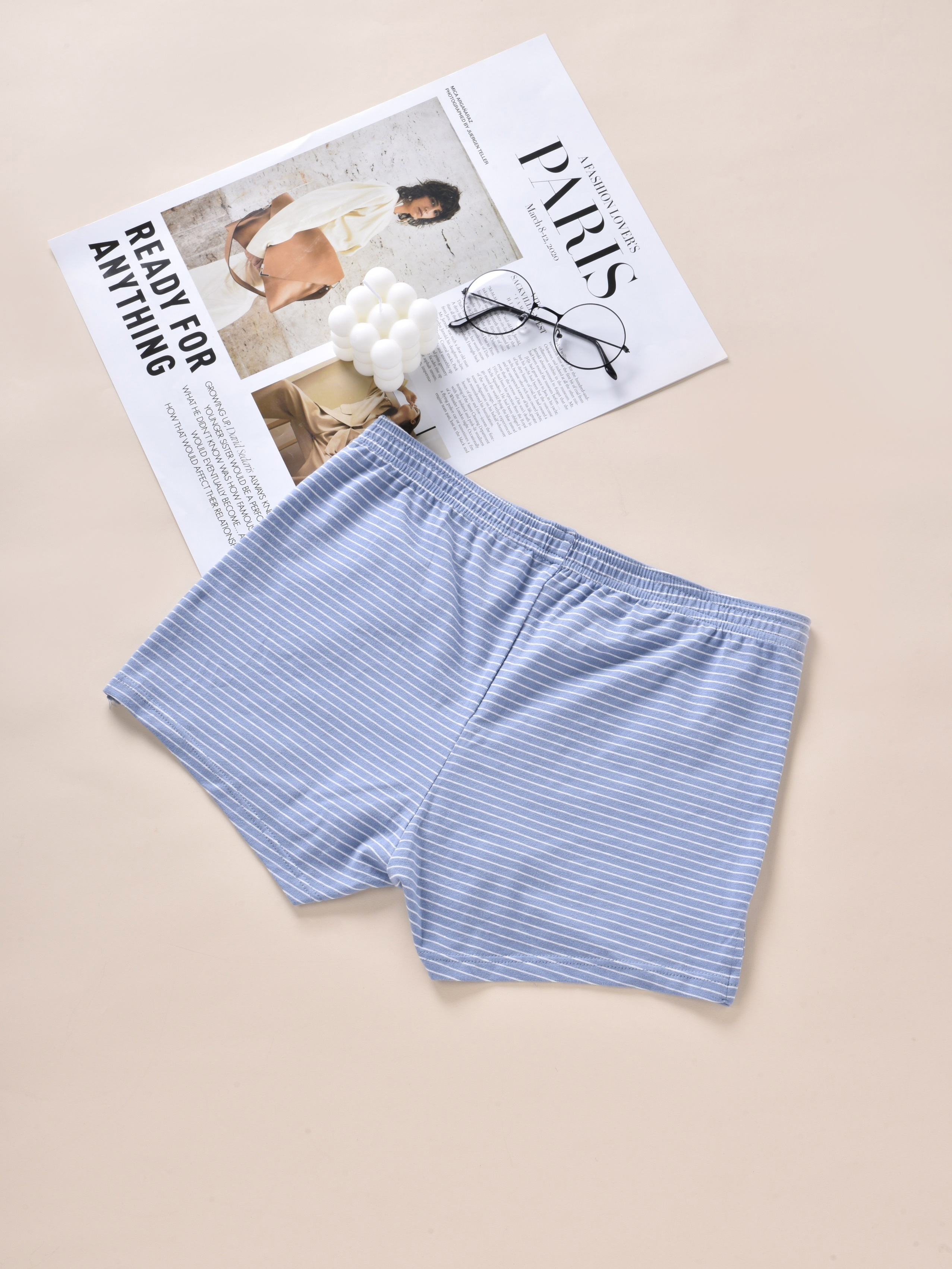 3Pcs Sexy Men's Cotton Striped Boxer Briefs, Scrotal Raised Breathable  Sleep Pants, Comfortable Medium Stretch Underwear
