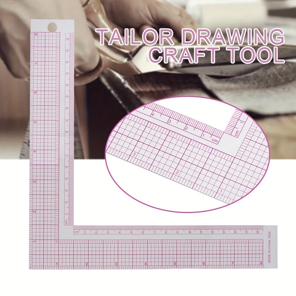 Curved Ruler Plastic Sewing Ruler L- Square Curve Ruler Sewing Measure  Tailor Ruler Clear Sewing Ruler for Tailor Craft Tool Drawing Measuring