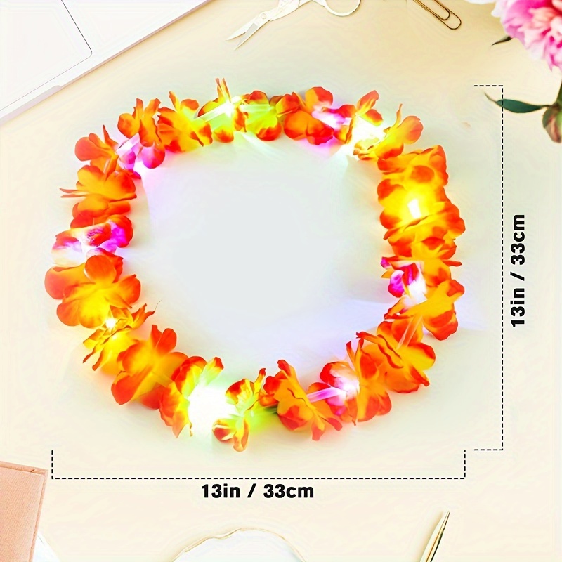 Led Light Flower Garland Hawaiian Party Decor Tropical Theme - Temu