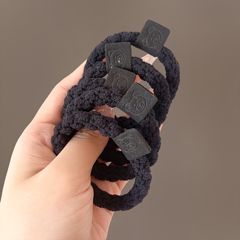 5pcs Braided Hair Elastics Ties Scrunchie Ponytail Holder