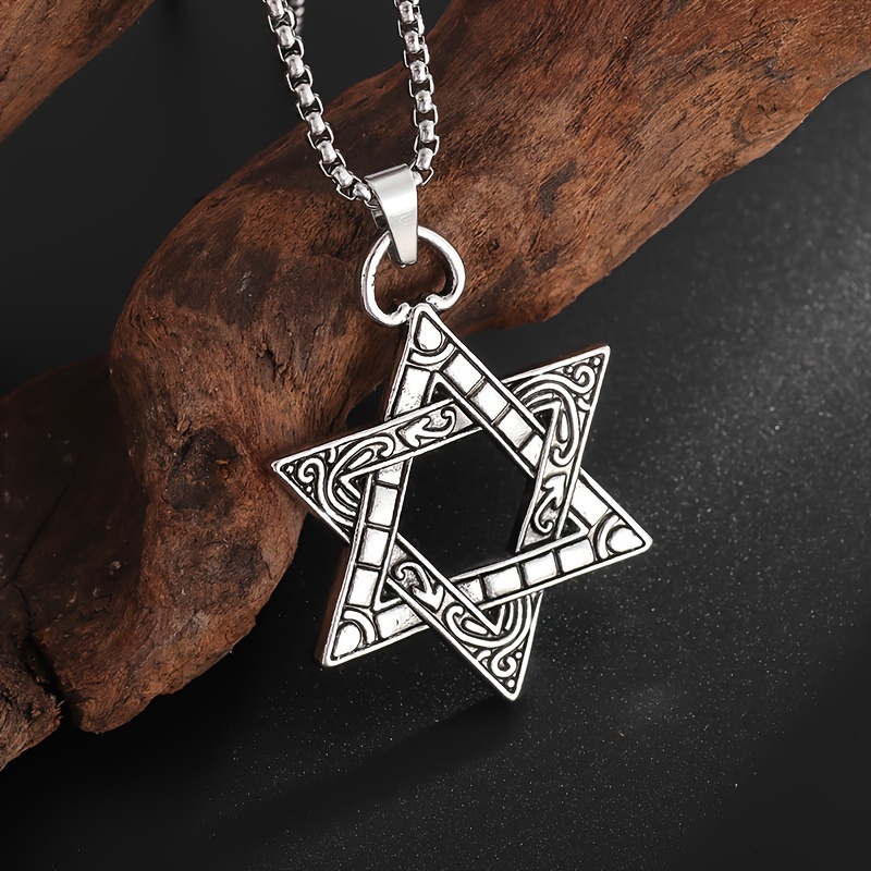 Men Women Trendy Mogan David Star Pendant Israel Jewish Stainless Steel  Chain Star of David Necklace Jewelry | Wish