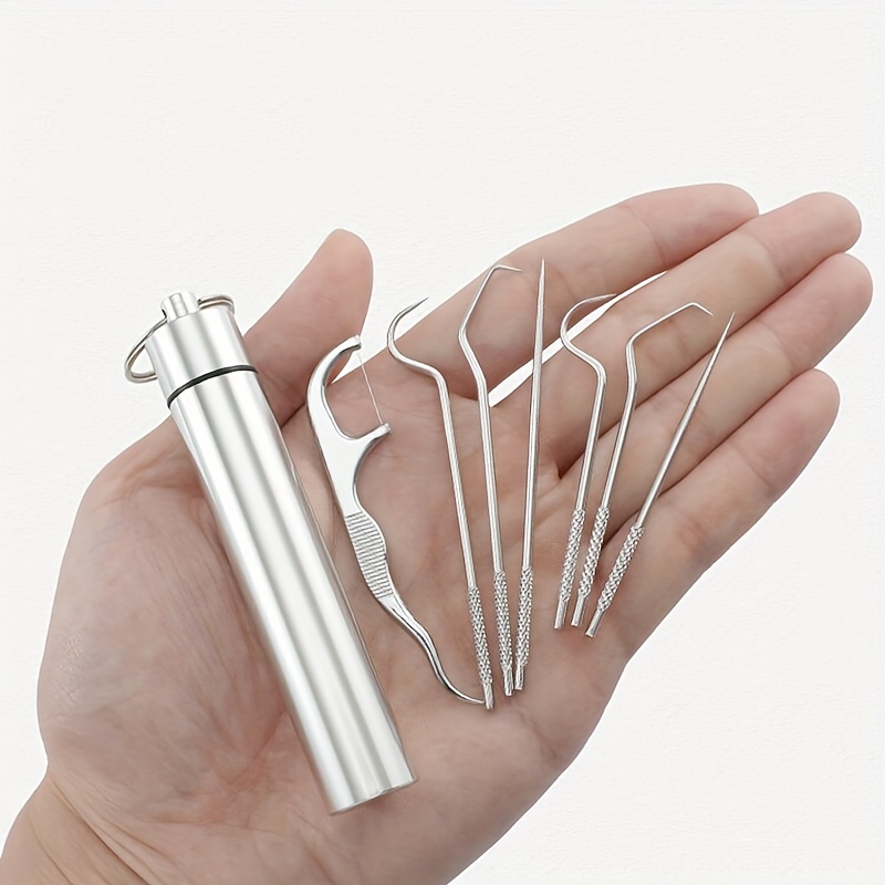 Portable Stainless Steel Toothpicks Pocket Set Reusable - Temu