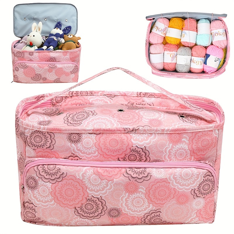 Large Capacity Yarn Storage Bag With Multi pockets Barrel - Temu