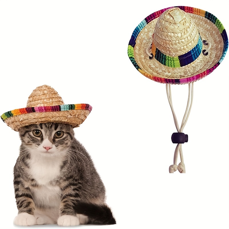  Dog Hat, Mini Sombrero Mexican Hats, Classic Retro Pet  Sunglasses and Adjustable Pet Chain, Pet Photo Suit, Pet Supplies for Small  Dog and Cat(Straw Hat) : Pet Supplies