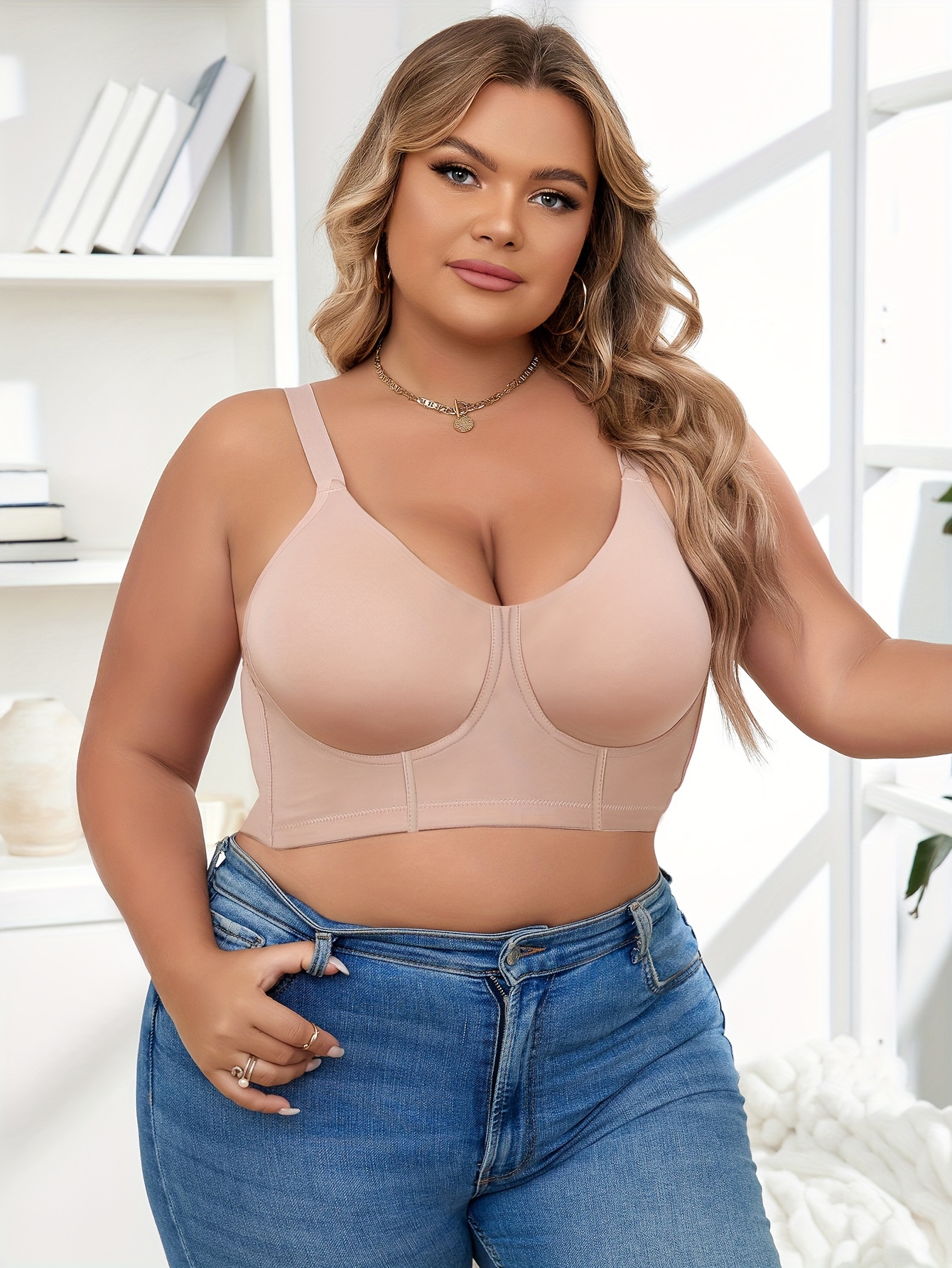  Sexy Lace Bandeau Bra with Removable Straps, Womens Plus Size  No Padded Wireless Criss Cross Strappy Tube Top Bras Beige : Sports &  Outdoors