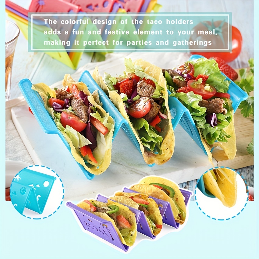 Colorful Taco Holder Premium Large Taco Tray Plates Pp Taco - Temu